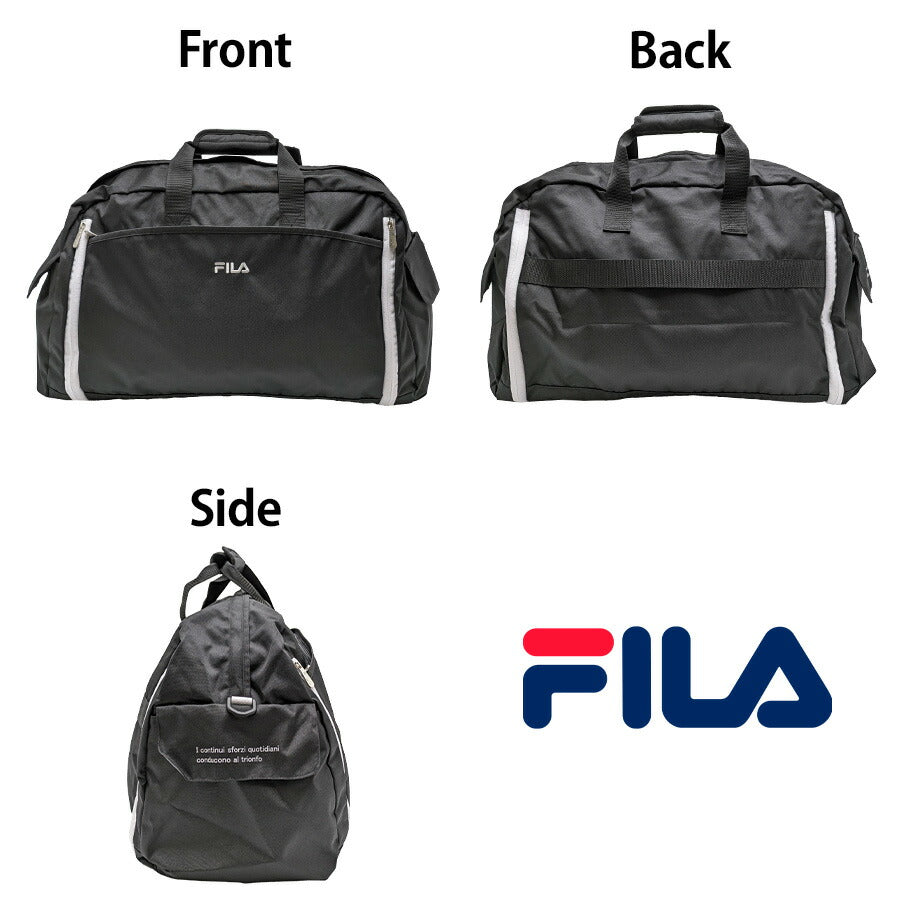 【FILA】7837 セグレート 折りたたみボストンバッグ 52-60L ユニセックス かばん 鞄 カバン バッグ フィラ ホワイト パープルグラデーション オールブラック 使いやすい 修学旅行 林間学校 旅行 部活 大容量