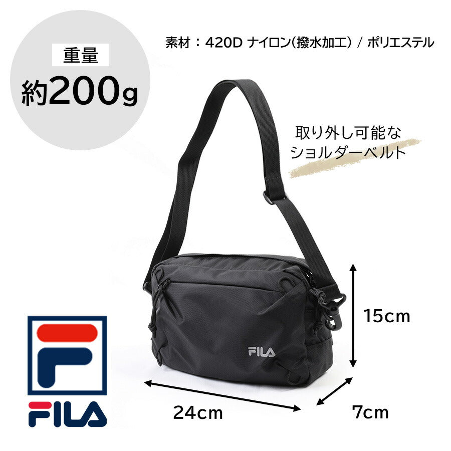 【FILA】7876 ボレロ ウエストショルダー 斜め掛け かばん カバン 鞄 バッグ シンプル ブラック ユニセックス 軽量