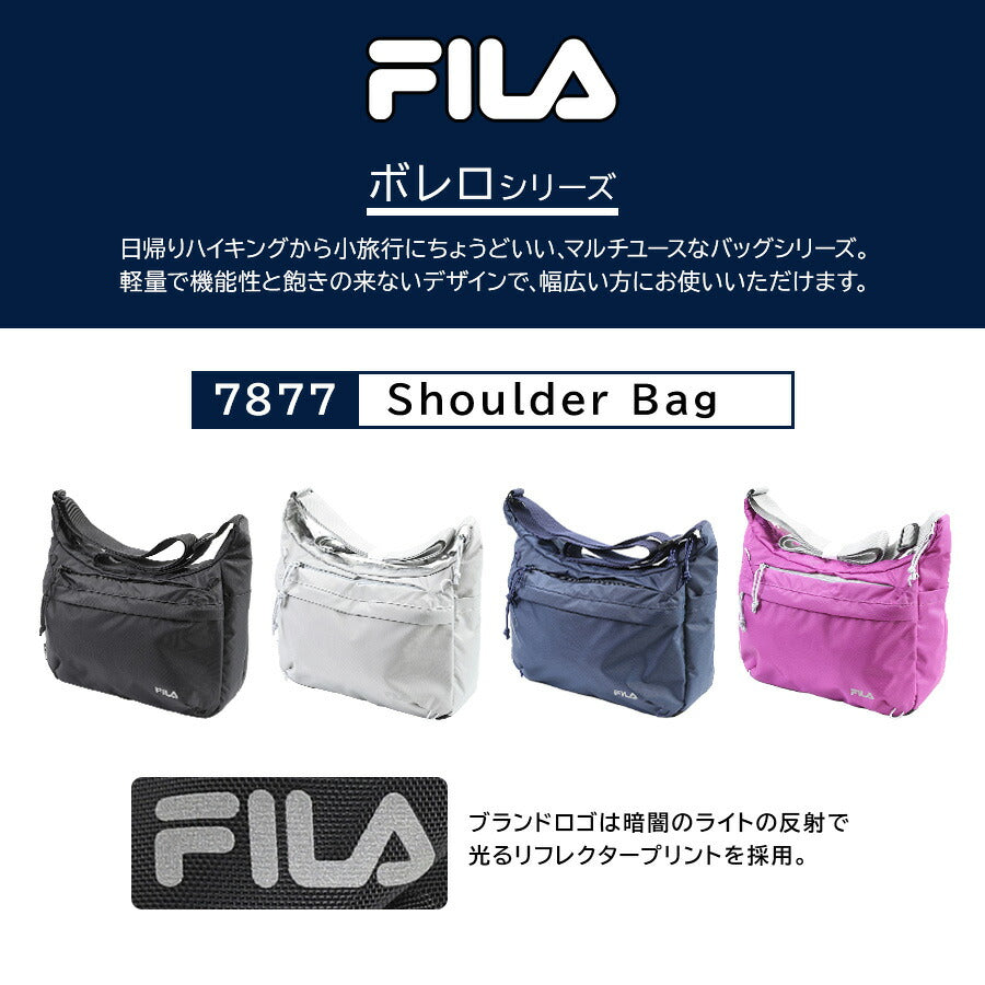 【FILA】7877 ボレロ ショルダーバッグ 斜め掛け かばん カバン 鞄 バッグ シンプル フィラ ブラック グレー ネイビー ピンク 使いやすい お出かけ 普段使い 日常 ユニセックス 日帰りハイキング 小旅行 軽量
