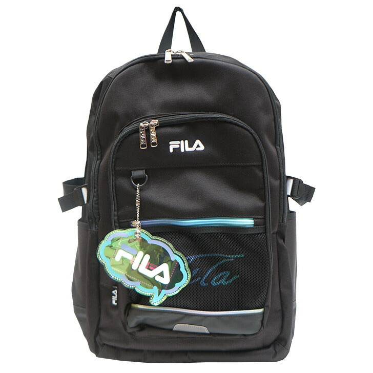 【FILA】リュック 大容量 フィラ 7851 リコル デイパック 35L オーロラ素材 チャーム付き 撥水 グラデーション オリジナルロゴ スクール リュック バックパック スクバ ラウンドリュック 学生 中学生 高校生 かわいい おしゃれ シンプル使いやすい 入学 ブラック