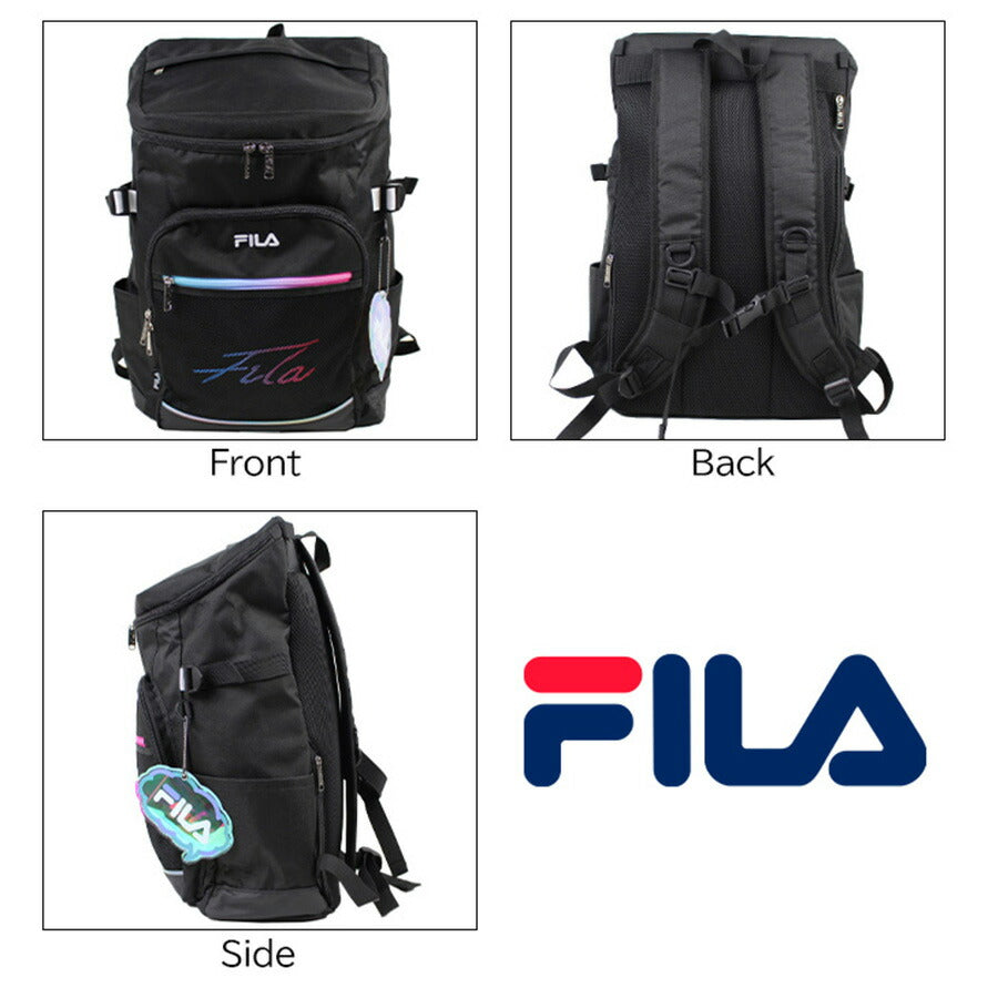 【FILA】リュック 大容量 フィラ 7852 リコル デイパック 30L オーロラ素材 チャーム付き 撥水 グラデーション オリジナルロゴ スクール スクエア ギフト