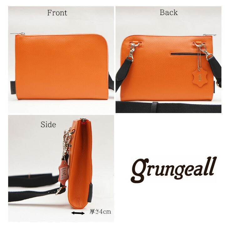grungeall グランジオール GR201 2WAY クラッチバッグ ショルダーバッグ ワンショル ショルダー 斜め掛け 肩掛け 牛革 レザーバッグ オイルレザー シングル 通勤 取り外し可能 メンズ レディース 男女兼用 おでかけ 旅行 シンプル ギフト プレゼント 贈り物