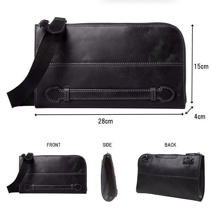 grungeall グランジオール GR301 2WAY クラッチバッグ ショルダーバッグ ワンショル ショルダー 斜め掛け 肩掛け 牛革 レザーバッグ オイルレザー シングル 通勤 取り外し可能 メンズ レディース 男女兼用 おでかけ 旅行 シンプル ギフト プレゼント 贈り物