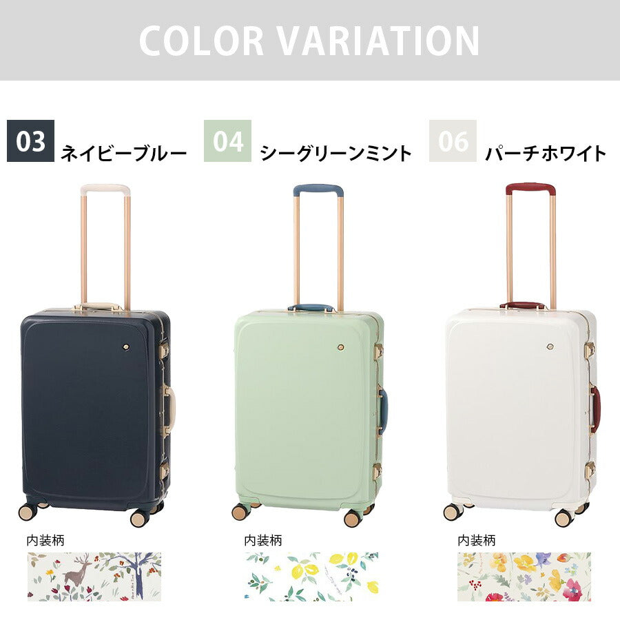 【HaNT】05192 メトロノーム キャリーケース52L スーツケース 大容量 3〜4泊 TSAロック 双輪キャスター 旅行 修学旅行 かわいい レディース ギフト ネイビー