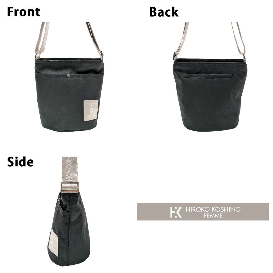 【HIROKO KOSHINO FEMME】 hfa4510 ショルダーバッグS 斜め掛け かばん バッグ ヒロココシノファム 使いやすい レディース ブラック 敬老の日 母の日 ギフト