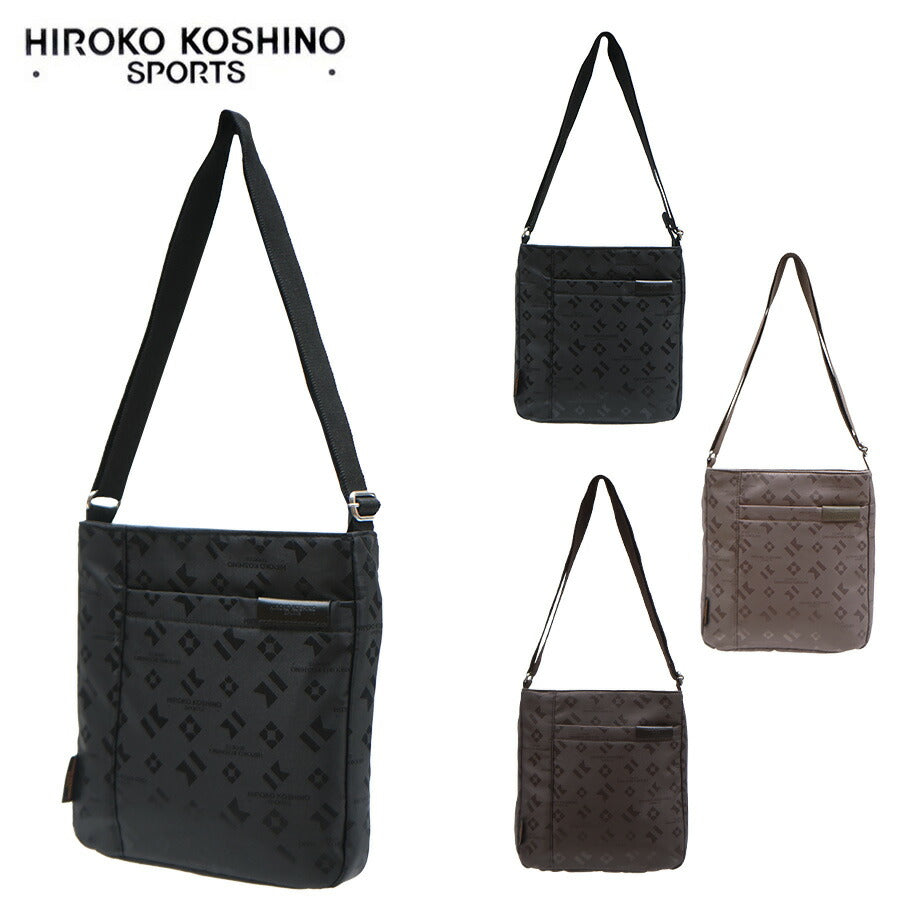 【HIROKO KOSHINO SPORTS】HSBQ3910 スクエア型ショルダーバッグ 斜めがけ かばん カバン ブラック 母の日 敬老の日 プレゼント