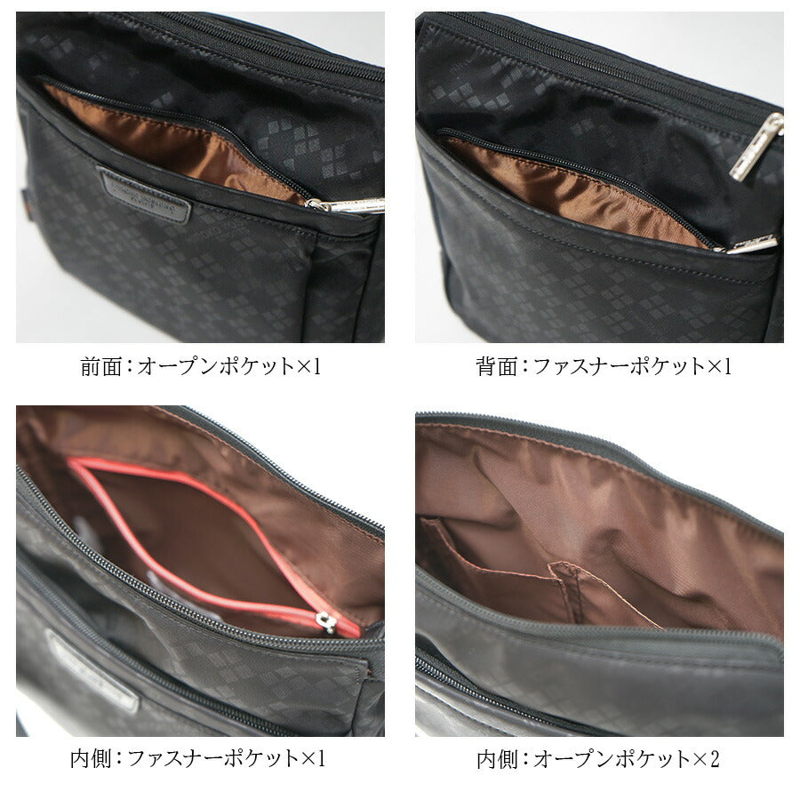 【HIROKO KOSHINO SPORTS】HSBR4510 縦型ショルダーバッグ 斜めがけ 縦型 かばん カバン 鞄 買い物 コシノヒロコ ヒロココシノスポーツ ブラック チョコ ピンク グレージュ かわいい おしゃれ 休日 母の日 敬老の日 プレゼント 誕生日