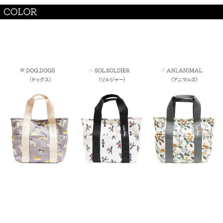 LAURA ASHLEY ローラアシュレイILPK-01 可愛い 総柄ミニトート Dogs Vintage Soldier Autumn Animals 柄 キャンバス生地 トートバッグ ハンドバッグ 手持ち ひじ掛け ランチバッグ ランチバッグ サブバッグ 犬 擲弾兵 紅葉 森の動物 ドッグス ソルジャー アニマルズ