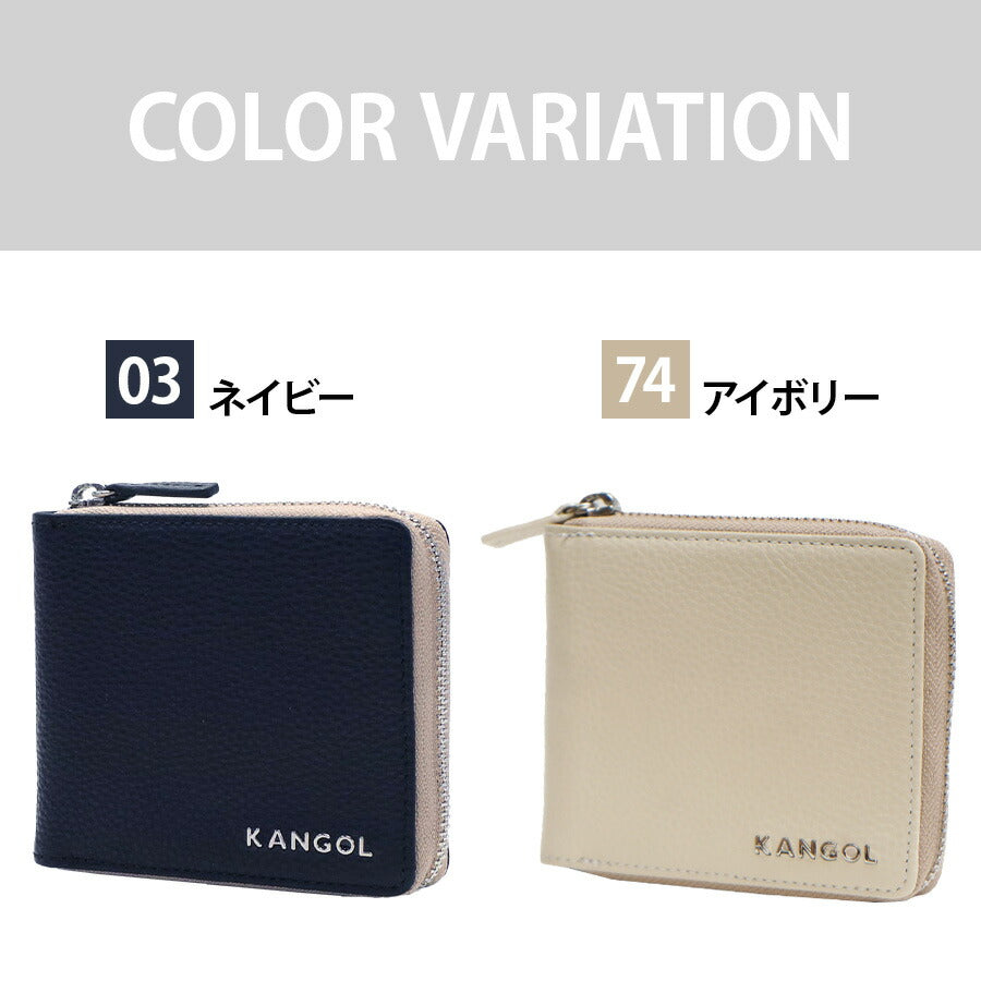 【SNSで話題のレザーケアクリームプレゼント中！】【KANGOL】250-10153 L字二つ折り財布 財布 折り財布 L字さいふ サイフ ウォレット コンパクト カジュアル シンプル カンゴール かわいい おしゃれ ユニセックス 牛革 シュリンク collonil コロニル