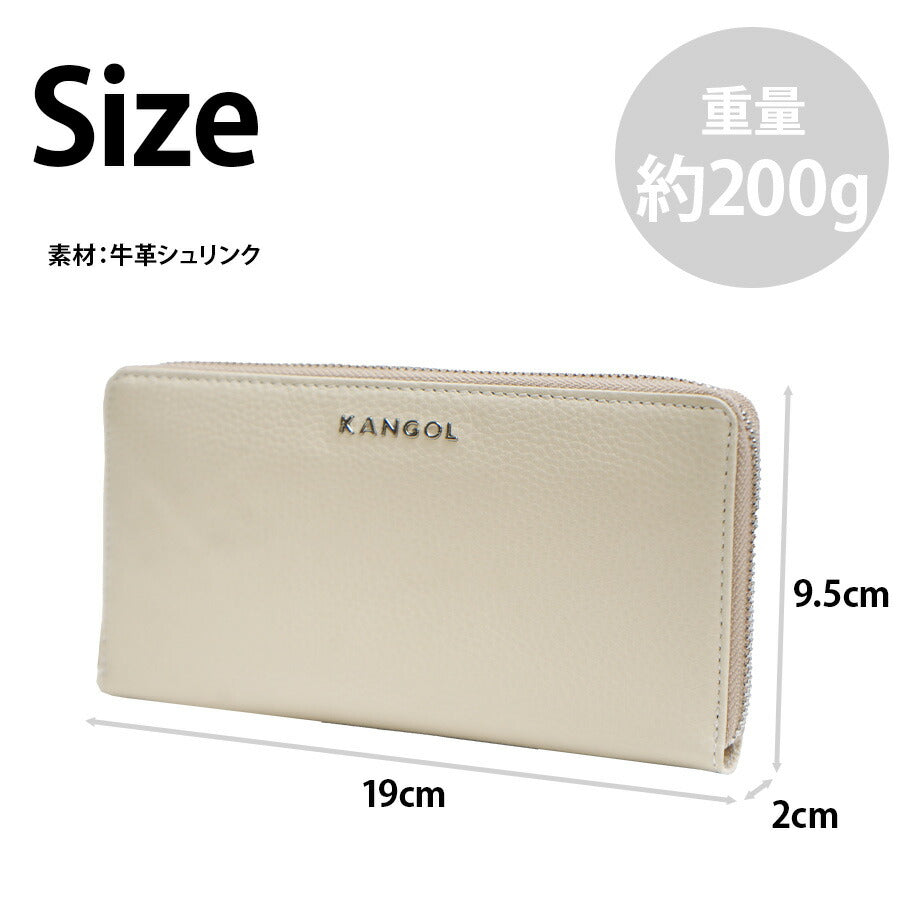 【SNSで話題のレザーケアクリームプレゼント中！】【KANGOL】250-10155 ラウンドファスナー長財布 財布 長財布 ラウンドファスナー サイフ ウォレット カジュアル シンプル カンゴール かわいい おしゃれ ユニセックス 牛革 シュリンク collonil コロニル
