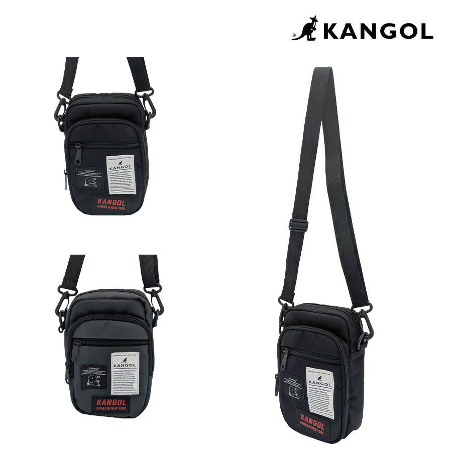 【クリックポスト/時間指定不可】【KANGOL】250-3500 縦型ショルダーバッグ 斜め掛け 使いやすい コンパクト シンプル ユニセックス プレゼント ギフト ブラック