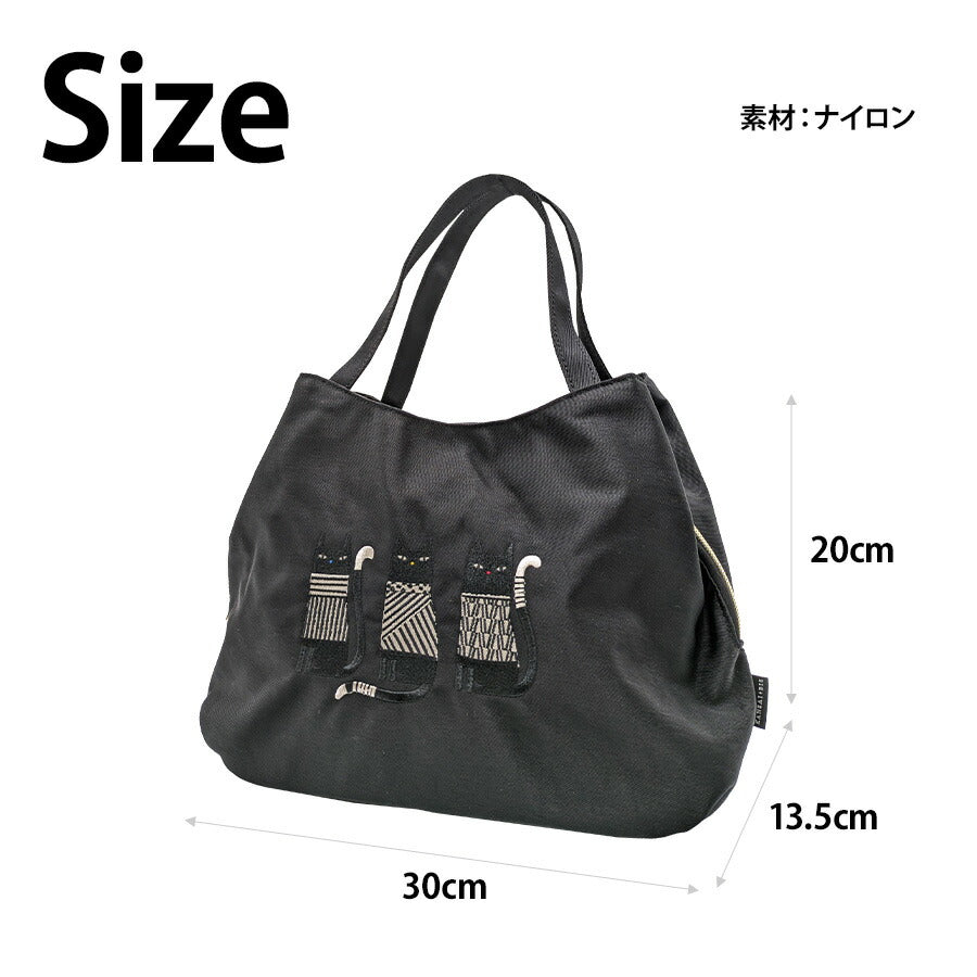 【KANSAI BIS】017507 トートバッグ 肩掛け 手持ち 鞄 バッグ 猫 ネコ 柄 三匹の猫 かわいい おしゃれ お散歩 お出かけ プレゼント 猫好き