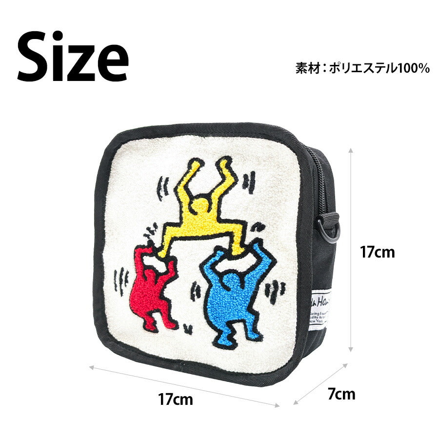 【KeithHaring】 15560 スクエアショルダー 鞄 かばん カバン バッグ 斜め掛け キースへリング 普段使い 使いやすい プレゼント 贈り物 ギフト