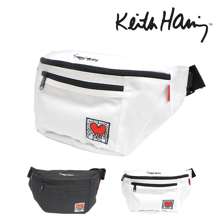 【レターパック配送/時間指定不可】Keith Haring キースへリング 15600 ウエストバッグ ショルダー ボディバッグ シンプル ロゴ ブラック ホワイト ブランド おしゃれ シンプル かわいい お揃い ファッション プレゼント レディース メンズ サブバッグ お出かけ 買い物