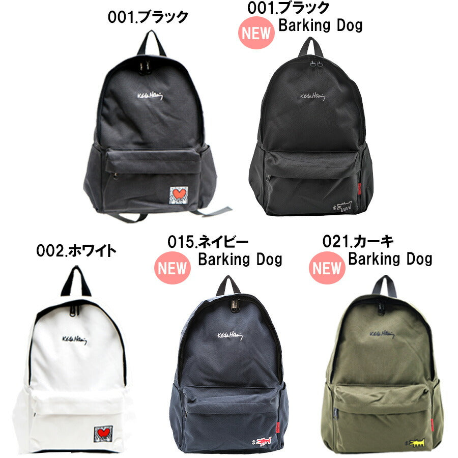 【KeithHaring】リュック 大容量 キースへリング 15606 20L デイパック Lサイズ バックパック シンプル ロゴ ブラック プレゼント ユニセックス