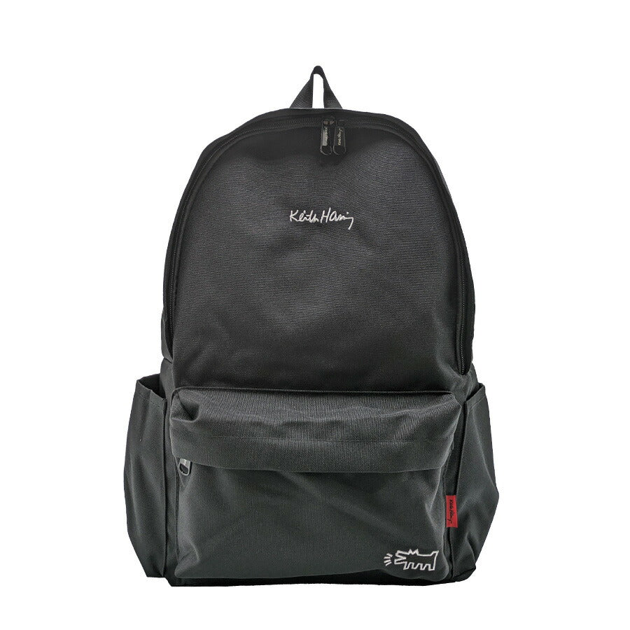 【KeithHaring】リュック 大容量 キースへリング 15606 20L デイパック Lサイズ バックパック シンプル ロゴ ブラック プレゼント ユニセックス
