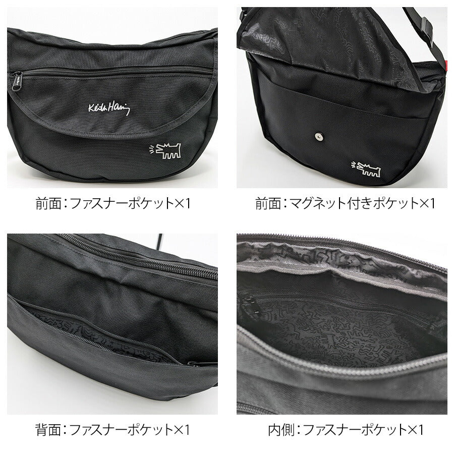 【KeithHaring】 15630 フラップショルダーバッグL 鞄 かばん カバン バッグ 斜め掛け キースへリング 普段使い 使いやすい 便利 プレゼント 贈り物 ギフト