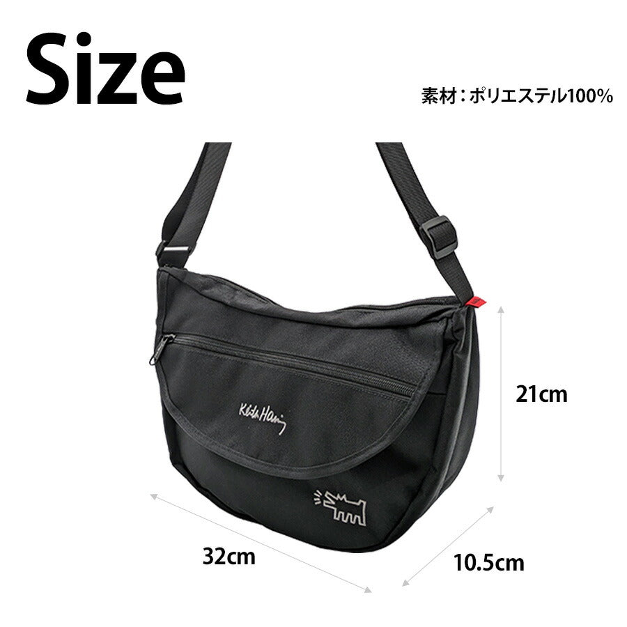 【KeithHaring】 15630 フラップショルダーバッグL 鞄 かばん カバン バッグ 斜め掛け キースへリング 普段使い 使いやすい 便利 プレゼント 贈り物 ギフト