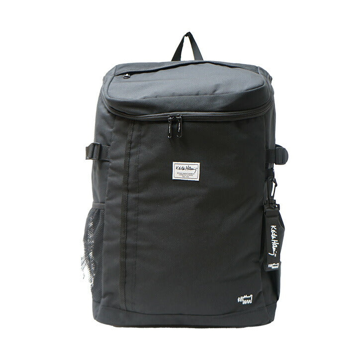 【KeithHaring】リュック 大容量15710 スクエアバックパック35L リュック 鞄 カバン 通学 スクール キースヘリング ユニセックス ブラック