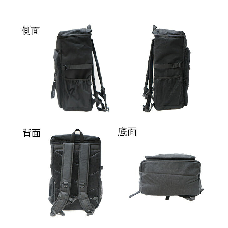 【KeithHaring】リュック 大容量15711 スクエアバックパック40L  鞄 カバン 通学 スクール キースヘリング ユニセックス ブラック ストリート 普段使い 大容量 高校生 大学生