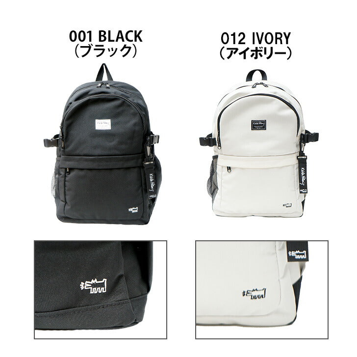 【KeithHaring】リュック 大容量15712 ラウンドバックパック26L  鞄 カバン 通学 スクール キースヘリング ユニセックス ブラック ストリート 普段使い 大容量 高校生 大学生