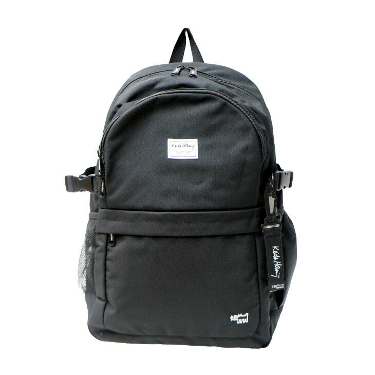 【KeithHaring】リュック 大容量15712 ラウンドバックパック26L  鞄 カバン 通学 スクール キースヘリング ユニセックス ブラック ストリート 普段使い 大容量 高校生 大学生