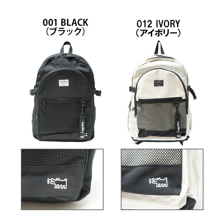 【KeithHaring】リュック 大容量15713 スクエアバックパック32L  鞄 カバン 通学 スクール キースヘリング ユニセックス ブラック ストリート 普段使い 大容量 高校生 大学生