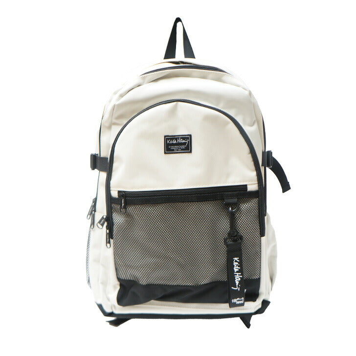 【KeithHaring】リュック 大容量15713 スクエアバックパック32L  鞄 カバン 通学 スクール キースヘリング ユニセックス ブラック ストリート 普段使い 大容量 高校生 大学生