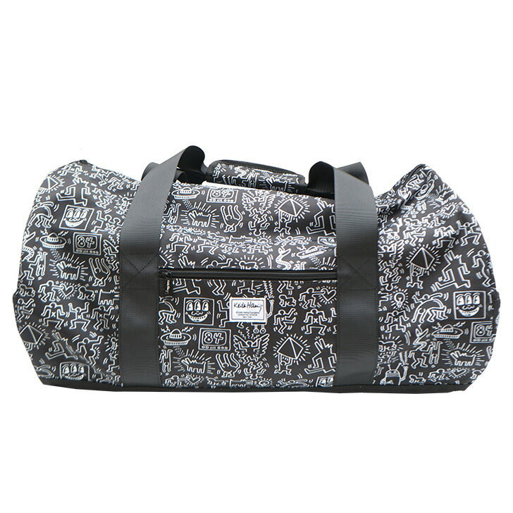 【KeithHaring】15807 2WAYダッフルバッグL 鞄 ボストンバッグ 部活 旅行 修学旅行 キースヘリング ユニセックス 男女兼用 ブラック ホワイト 使いやすい かわいい ストリート 便利 中学生 高校生 大学生