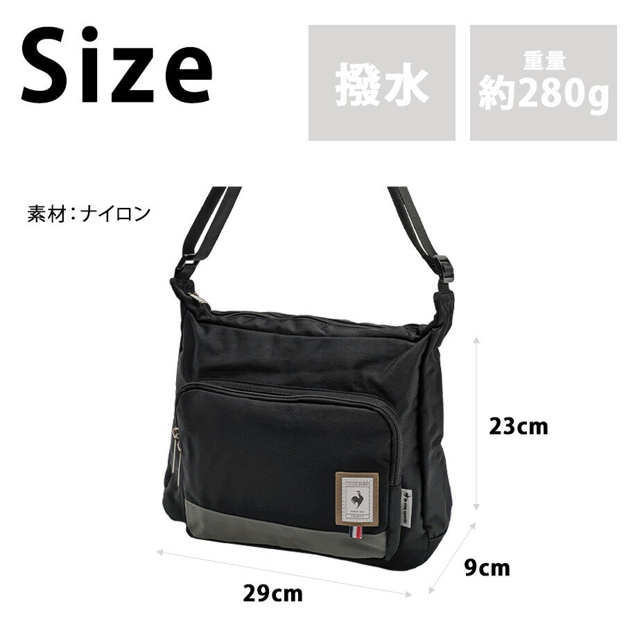 【le coq sprotif】 36389 アンディリー ショルダーバッグ かばん 斜め掛け バッグ シンプル おしゃれ 普段使い 便利 ユニセックス プレゼント ギフト ブラック