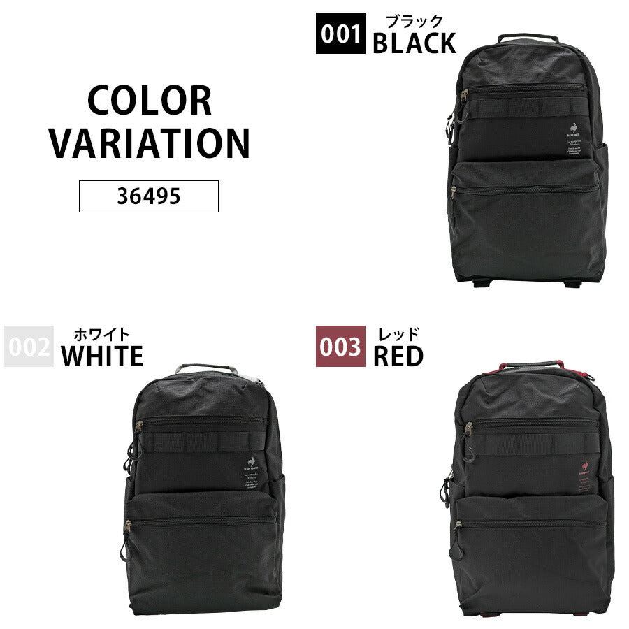 【le coq sprotif】リュック 大容量 36495 30L スリムスクールリュック バックパック 通勤 通学 カジュアル シンプル 中高生 大学生 ユニセックス プレゼント ギフト ブラック
