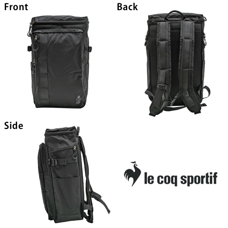 【le coq sprotif】リュック 大容量 36497 35L スリムスクールリュック バックパック 通勤 通学 カジュアル シンプル 中高生 大学生 ユニセックス プレゼント ギフト ブラック