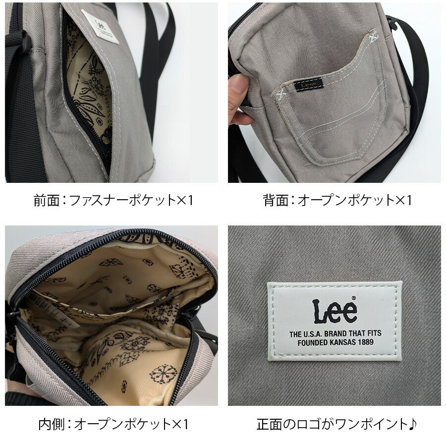 【クリックポスト/時間指定不可】【Lee】 320-1330 ミニ 縦ショルダー 斜め掛け 普段使い 使いやすい コンパクト かばん カバン ユニセックス ギフト ネイビー