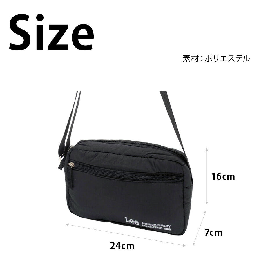 【クリックポスト/時間指定不可】【Lee】320-1410 横型ショルダーバッグ 斜め掛け かばん 使いやすい 普段使い シンプル レディース ギフト プレゼント ブラック