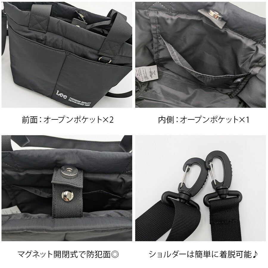 【レターパック配送/時間指定不可】【Lee】320-1411 手提げ 手持ち 斜め掛け かばん 使いやすい 普段使い シンプル レディース ギフト プレゼント ブラック