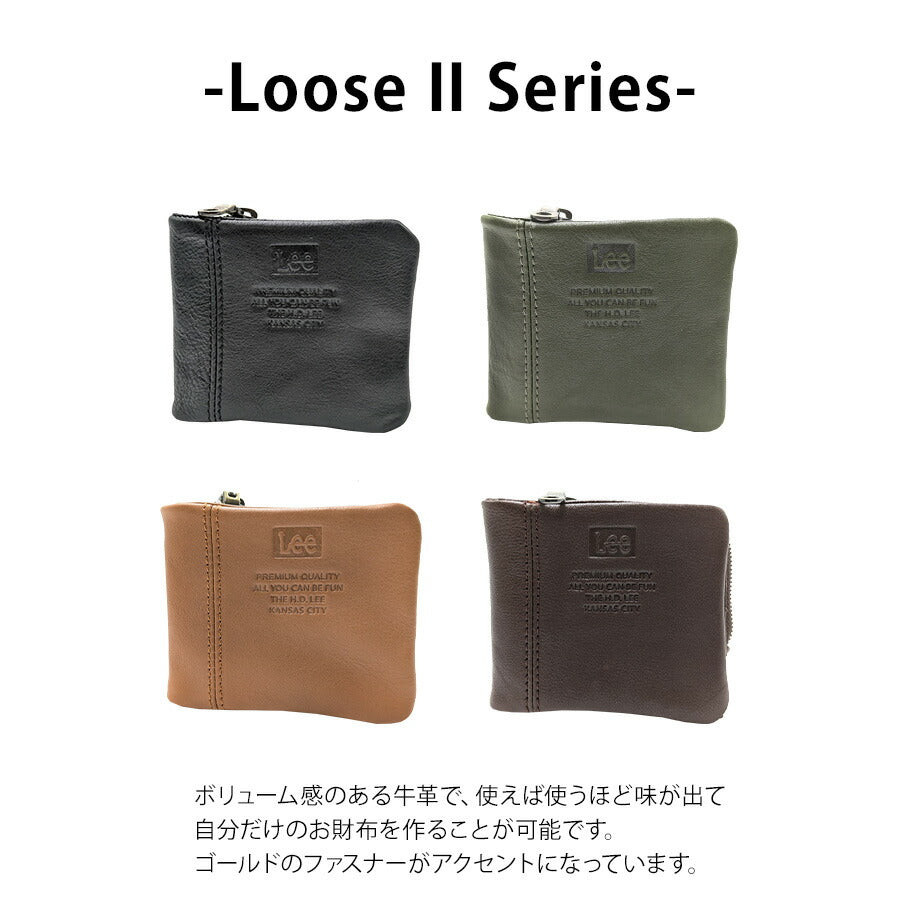 【Lee】320-2112 二つ折り財布 折り財布 本革 レザー 財布 ウォレット ブラック シンプル 無地 コンパクト 使いやすい 普段使い ユニセックス プレゼント