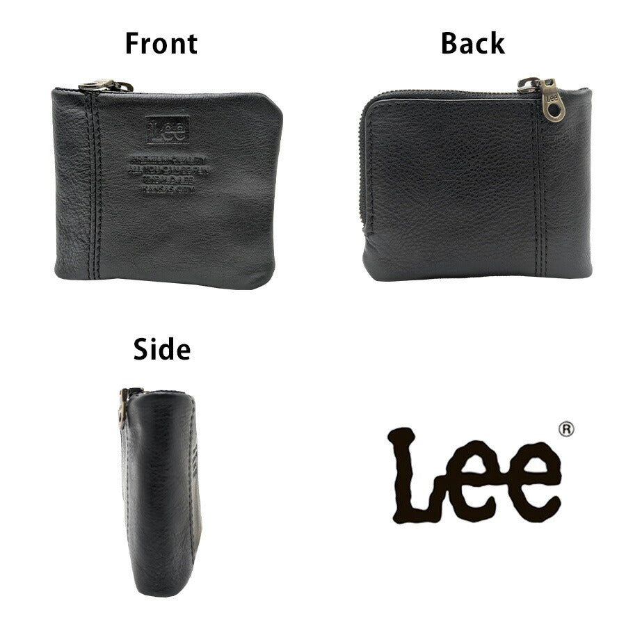 【Lee】320-2112 二つ折り財布 折り財布 本革 レザー 財布 ウォレット ブラック シンプル 無地 コンパクト 使いやすい 普段使い ユニセックス プレゼント
