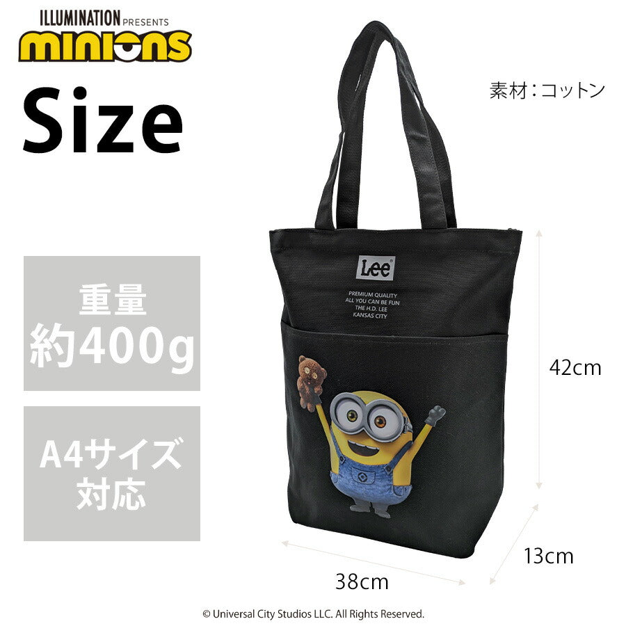【Lee】 320-30020 トートバッグ ミニオンコラボ MINIONS キャラクター 手提げバッグ ユニセックス A4 かわいい 使いやすい 普段使い プレゼント ブラック