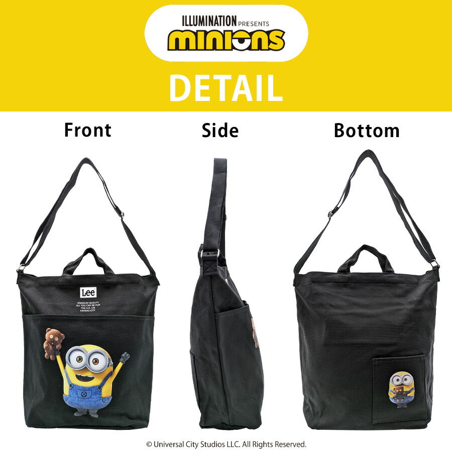 【Lee】 320-30021 2WAYショルダー ミニオンコラボ MINIONS キャラクター 斜め掛け 肩掛け ユニセックス A4 かわいい 使いやすい 普段使い プレゼント ブラック