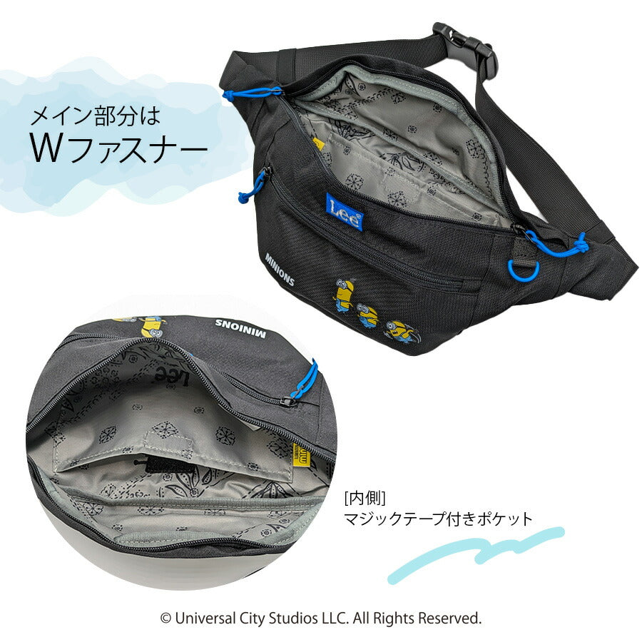 【Lee】320-30031 ミニオン ウエストバッグ かばん 斜め掛け ショルダー カバン 鞄 バッグ シンプル リー イエロー ブルー 使いやすい かわいい おしゃれ お出かけ 普段使い 日常 キャラクター コラボ ユニセックス