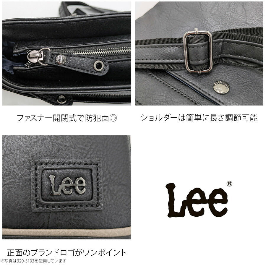 Lee 320-3153 拡張ショルダーバッグ 斜め掛け 鞄 カバン かばん バッグ 普段使い お出かけ 使いやすい カジュアル 合皮 メンズ プレゼント ギフト ブラック