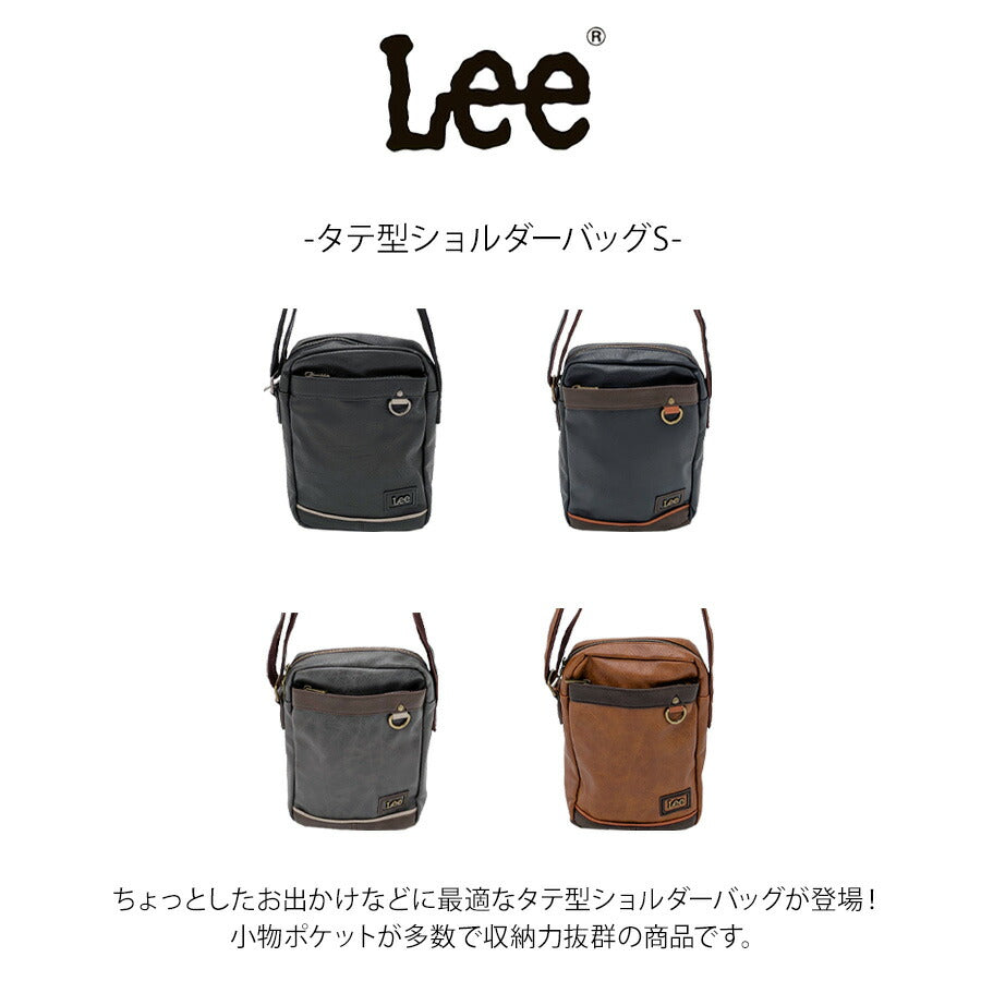 Lee 320-3157 タテ型ショルダーバッグ 斜め掛け 鞄 カバン かばん バッグ 普段使い お出かけ 使いやすい カジュアル 合皮 メンズ プレゼント ギフト ブラック