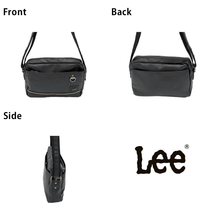 Lee 320-3158 ヨコ型ショルダーバッグ 斜め掛け 鞄 カバン かばん バッグ 普段使い お出かけ 使いやすい カジュアル 合皮 メンズ プレゼント ギフト ブラック