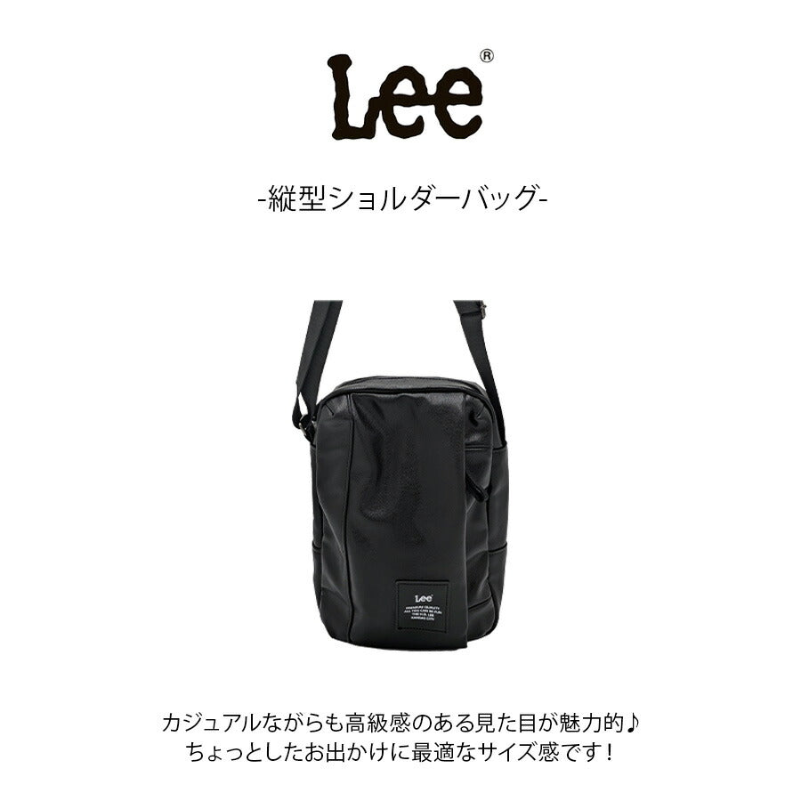 【クリックポスト/時間指定不可】【Lee】320-4040 縦型ショルダーバッグ 斜め掛け かばん 使いやすい 普段使い シンプル メンズ ギフト プレゼント ブラック