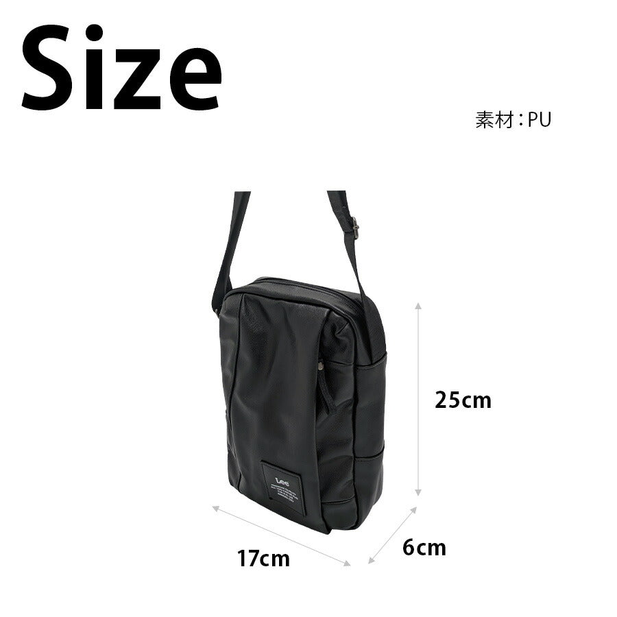 【クリックポスト/時間指定不可】【Lee】320-4040 縦型ショルダーバッグ 斜め掛け かばん 使いやすい 普段使い シンプル メンズ ギフト プレゼント ブラック