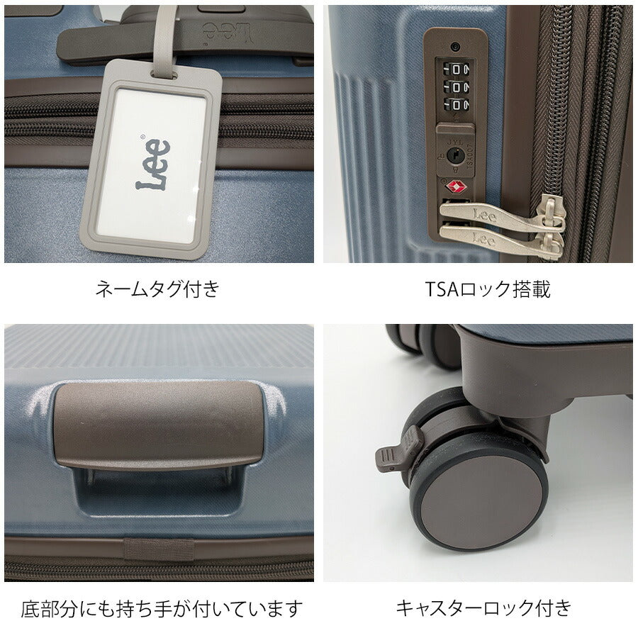 【Lee】320-9070 キャリーケース 19インチ 拡張機能付き 37-44L 3-4泊 旅行 修学旅行 レディース 使いやすい シンプル かわいい プレゼント ギフト ネイビー
