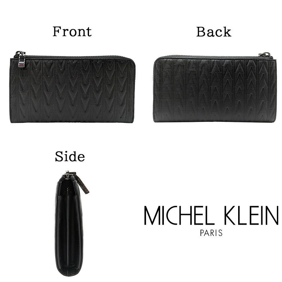 【MICHEL KLEIN】 mk305 エムトレース L字ファスナー長財布 普段使い おしゃれ カジュアル 牛革 本革 レザー ユニセックス ギフト プレゼント 贈り物 ブラック