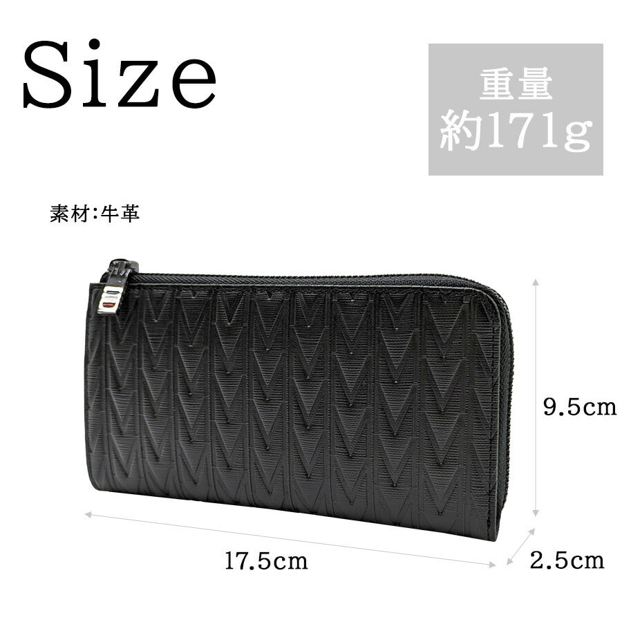 【MICHEL KLEIN】 mk305 エムトレース L字ファスナー長財布 普段使い おしゃれ カジュアル 牛革 本革 レザー ユニセックス ギフト プレゼント 贈り物 ブラック