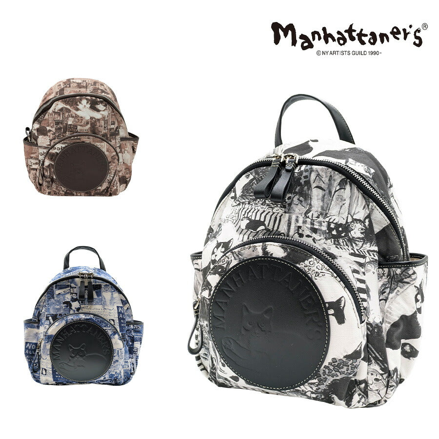 【Manhattaners】71-2490 ムーン リュックサック レディース かばん 鞄 カバン バッグ リュック マンハッタナーズ ブラック 使いやすい 普段使い 猫 おしゃれ かわいい プレゼント ギフト 母の日 敬老の日