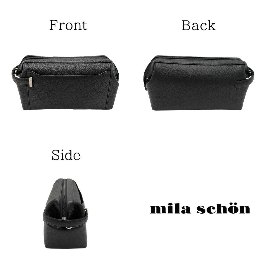 【mila schon】197207 ミラショーン ネロ クラッチバッグ セカンドバッグ 日本製 レザー 牛革 使いやすい コンパクト メンズ プレゼント ギフト ブラック